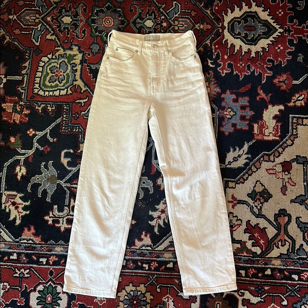 Everlane The Way High Jean Cream Straight-Leg Jeans